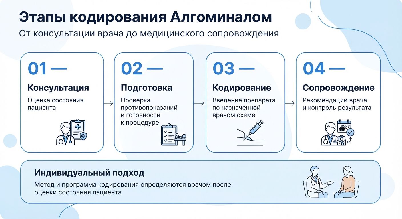 Кодирование препаратом «Алгоминал» в Данилове инфографика